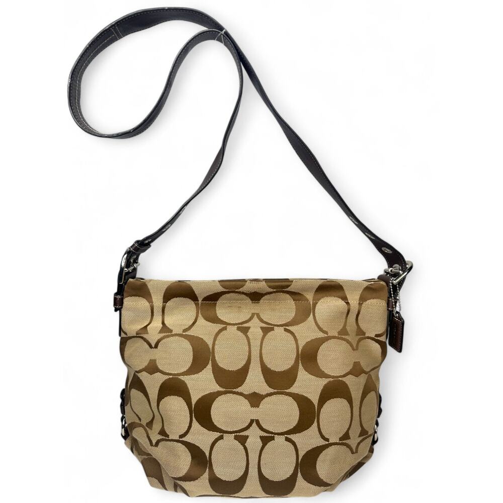 Coach Vintage Signature Brown Duffle Hobo Bag
